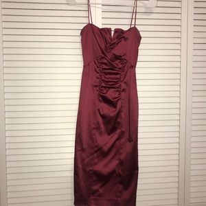 Burgundy form fitting dress